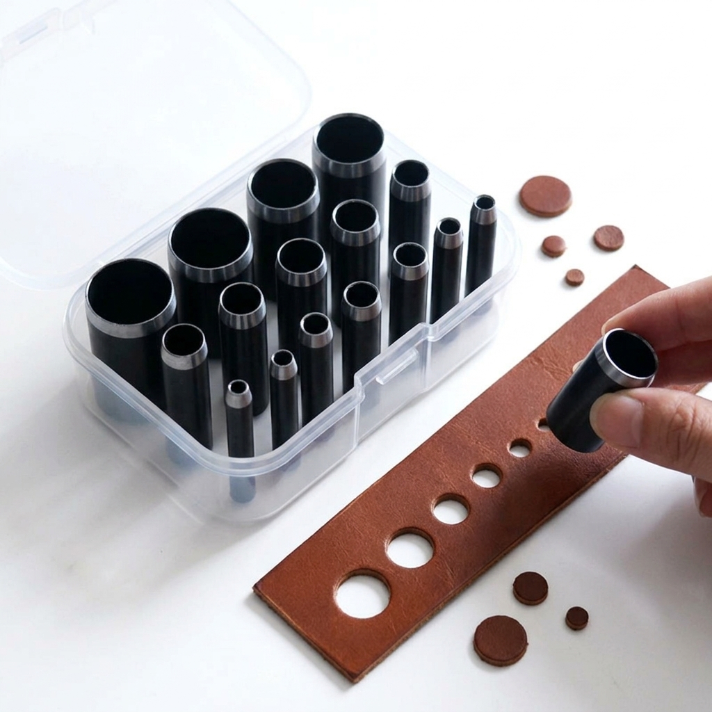 Hand Press Hole Punch Leather - مجموعة أدوات تثقيب الجلد الاحترافية ذات