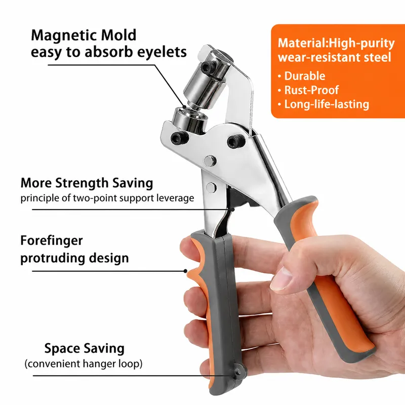 طقم كماشة لتركيب الحلقات المعد - مراجعة Hand Press Hole Punch Leather وسعره